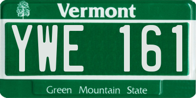 VT license plate YWE161