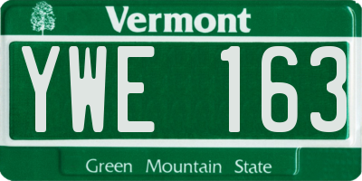 VT license plate YWE163