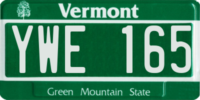 VT license plate YWE165