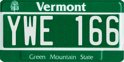 VT license plate YWE166