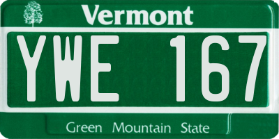 VT license plate YWE167