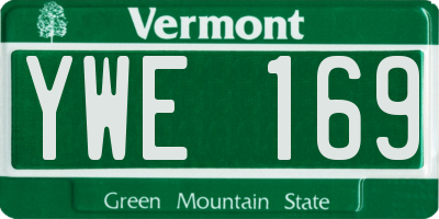 VT license plate YWE169