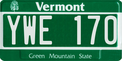 VT license plate YWE170