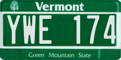 VT license plate YWE174
