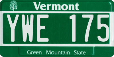 VT license plate YWE175