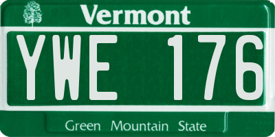 VT license plate YWE176