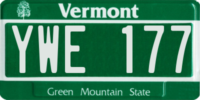 VT license plate YWE177