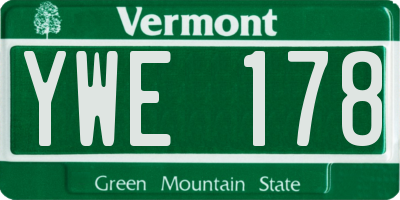 VT license plate YWE178