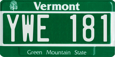 VT license plate YWE181