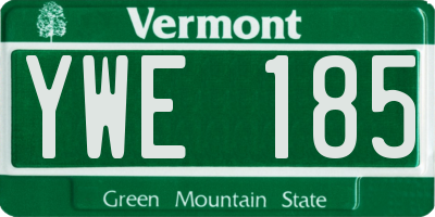 VT license plate YWE185