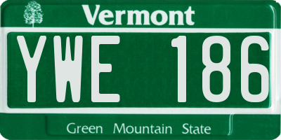 VT license plate YWE186