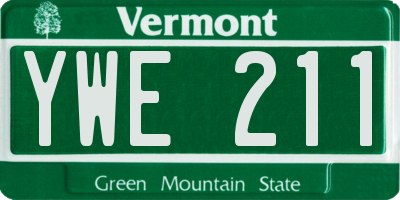 VT license plate YWE211