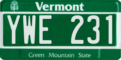 VT license plate YWE231