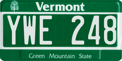 VT license plate YWE248