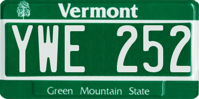 VT license plate YWE252