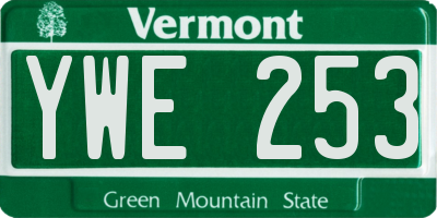 VT license plate YWE253