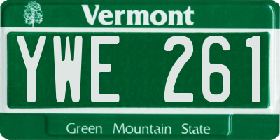 VT license plate YWE261