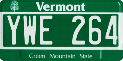 VT license plate YWE264