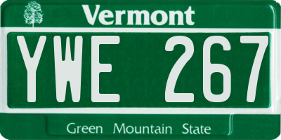 VT license plate YWE267