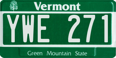 VT license plate YWE271