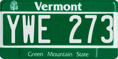 VT license plate YWE273