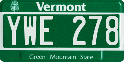 VT license plate YWE278