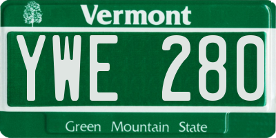 VT license plate YWE280