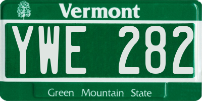 VT license plate YWE282