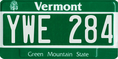 VT license plate YWE284