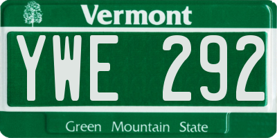 VT license plate YWE292