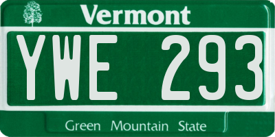 VT license plate YWE293