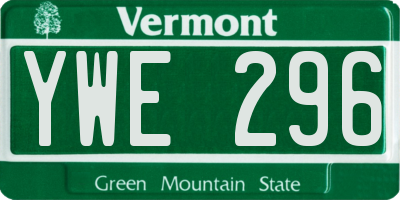 VT license plate YWE296