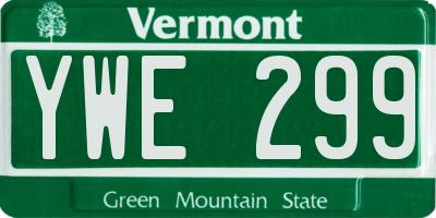 VT license plate YWE299