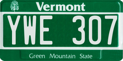 VT license plate YWE307