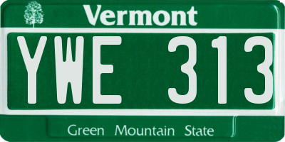 VT license plate YWE313