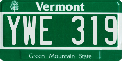 VT license plate YWE319