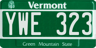 VT license plate YWE323