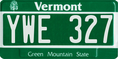 VT license plate YWE327