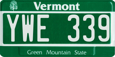 VT license plate YWE339