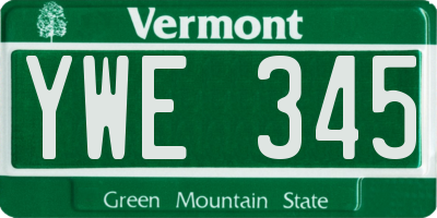 VT license plate YWE345