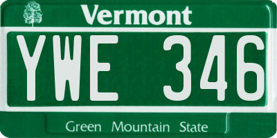 VT license plate YWE346