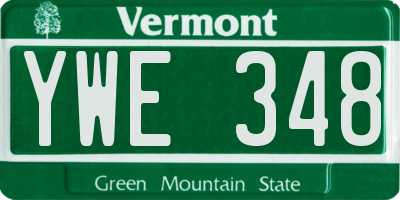 VT license plate YWE348