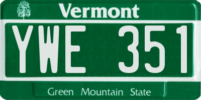 VT license plate YWE351