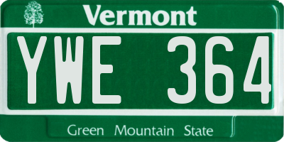 VT license plate YWE364