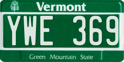 VT license plate YWE369