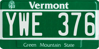 VT license plate YWE376