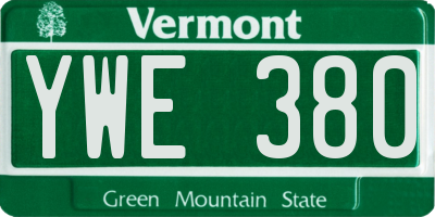 VT license plate YWE380