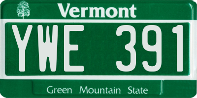 VT license plate YWE391