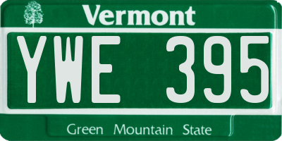 VT license plate YWE395