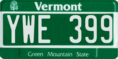 VT license plate YWE399